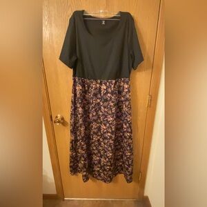 SHEIN Black and Floral long maxi dress